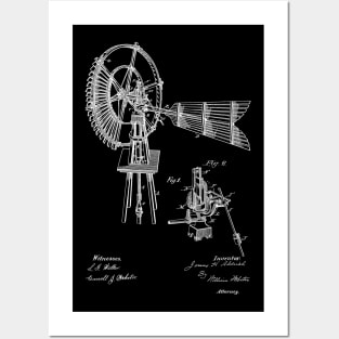 Windmill Vintage Patent Hand Drawing Posters and Art